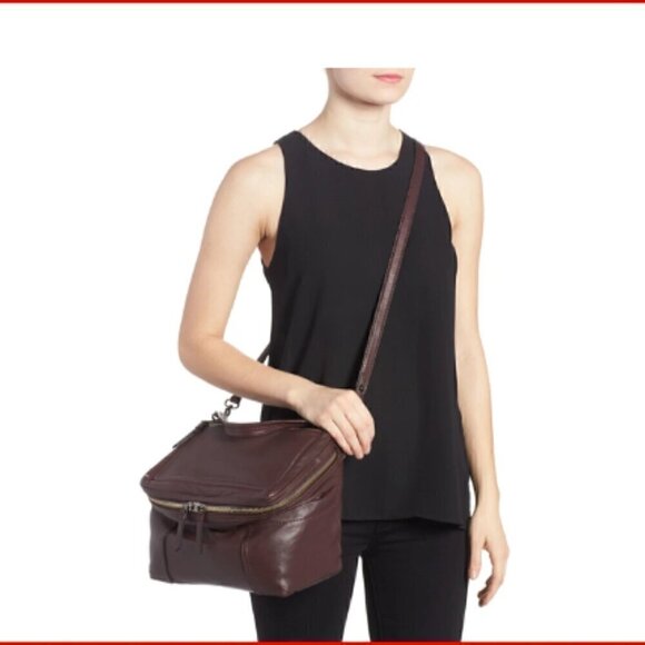 Vince Camuto Black Crossbody Large Patch Leather Crossbody Bag, 1"W x 8"H x 7"D - Picture 9 of 9